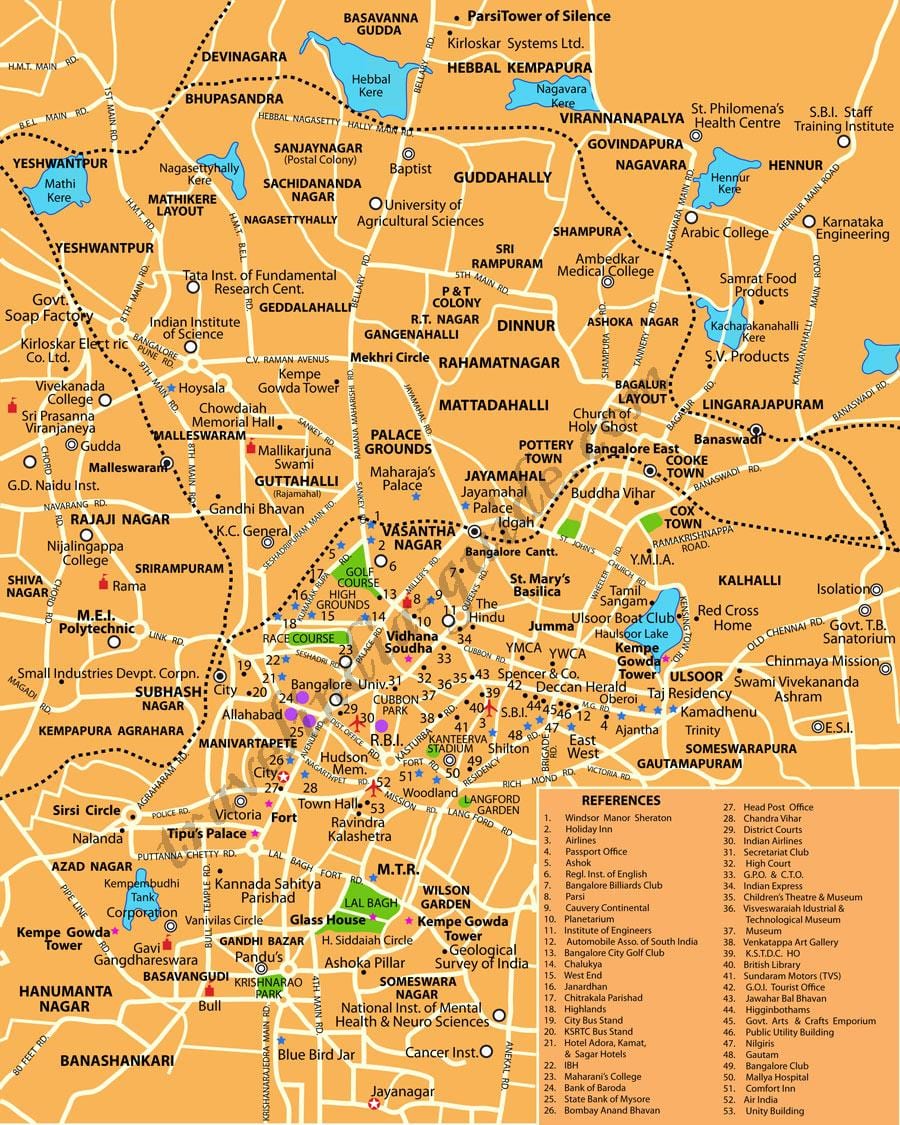 Bangalore žemėlapyje
