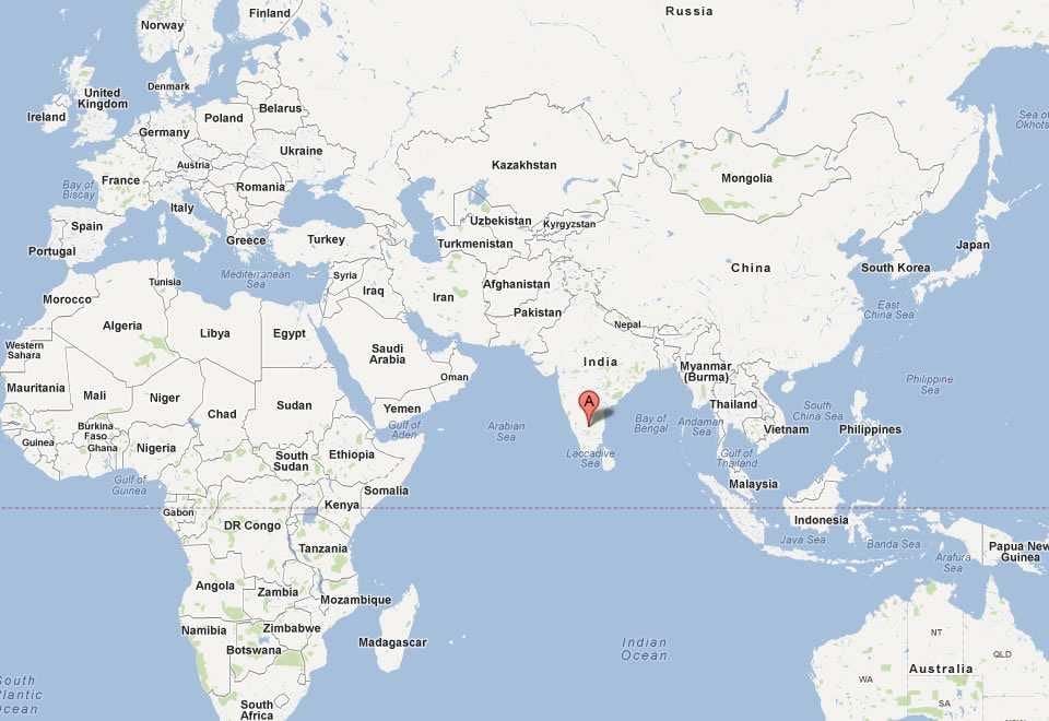 Bangalore pasaulio žemėlapis