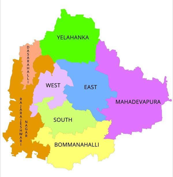 Bangalore BBMP žemėlapyje