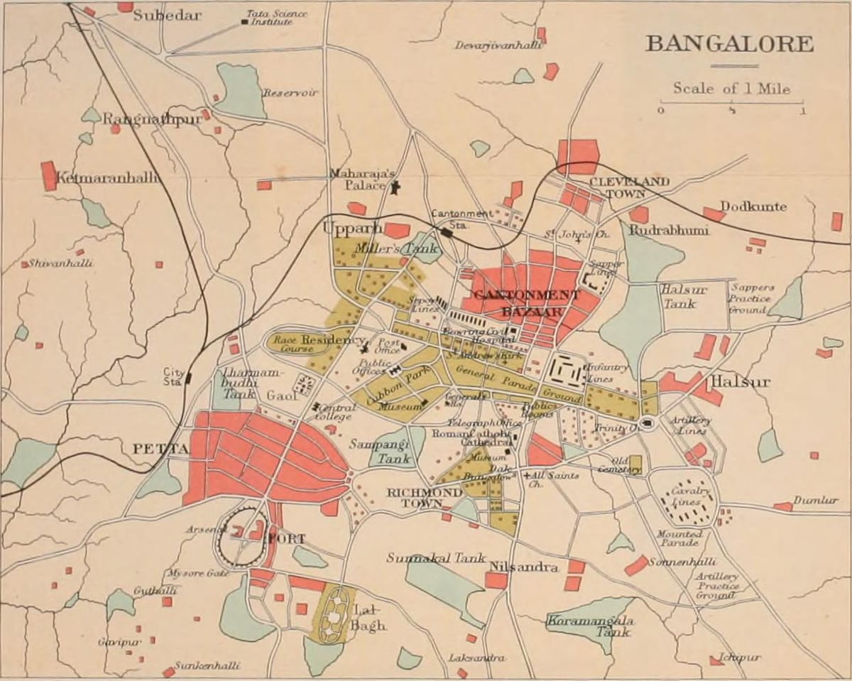 Bangalore senas žemėlapis
