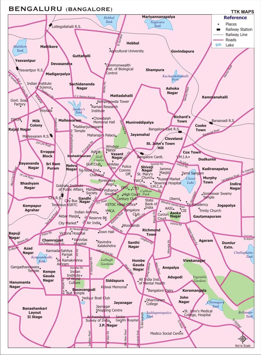 Bangalore žemėlapyje
