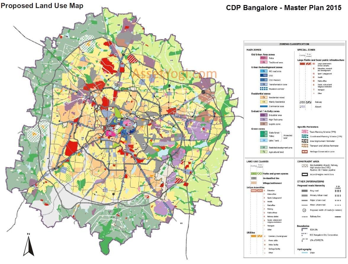 žemės naudojimo žemėlapis Bangalore