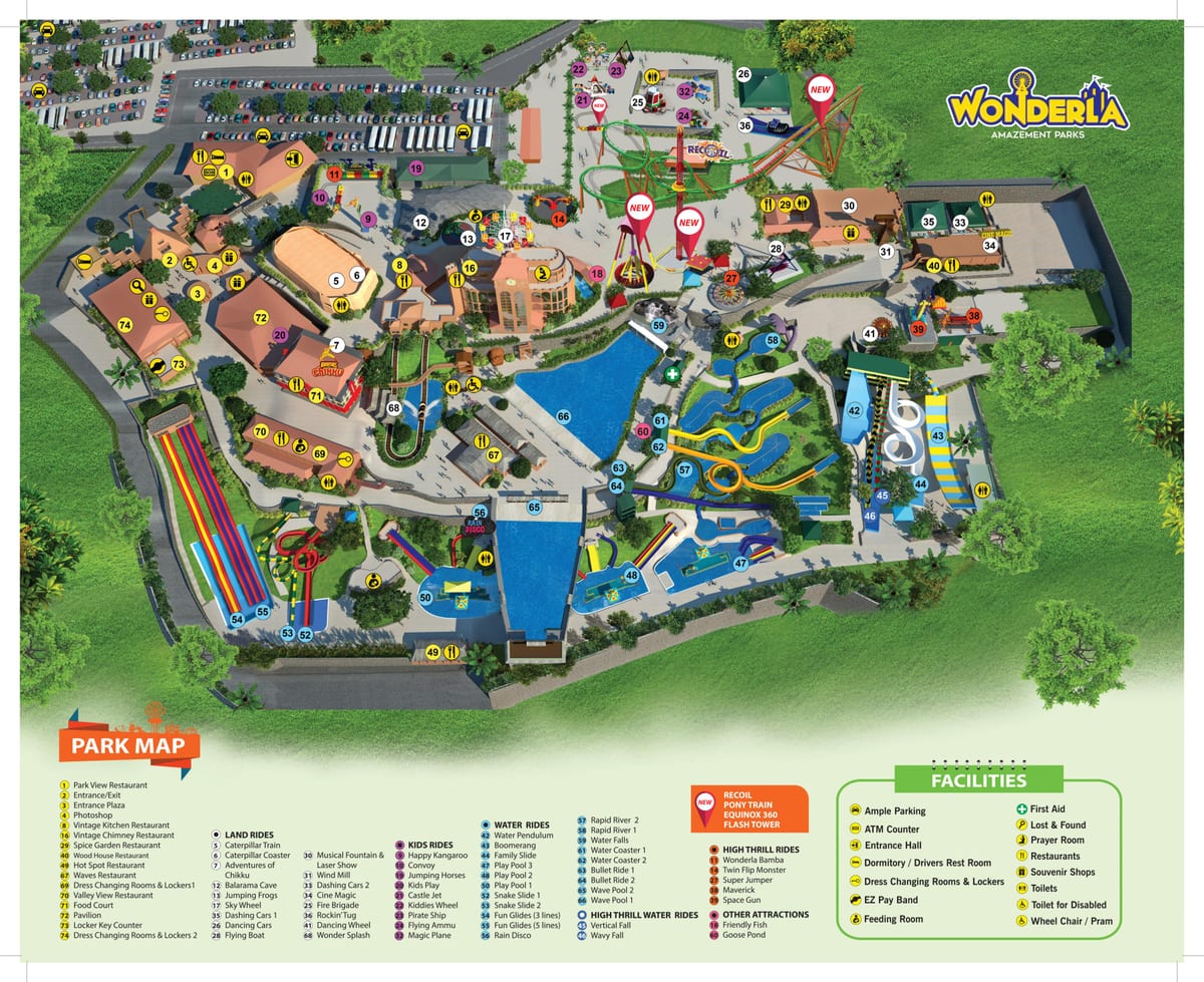 Bangalore Wonderla žemėlapyje