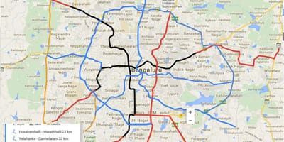Namma metro etapo 3 maršruto žemėlapį