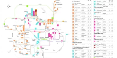 Bangalore miesto žemėlapį su autobusų maršrutų