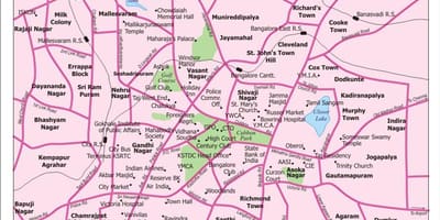 Miesto žemėlapis Bangalore