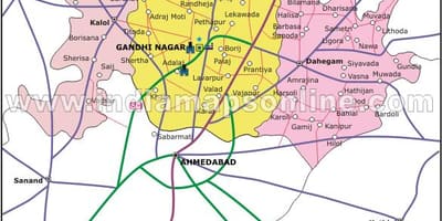 Bangalore gandhinagar žemėlapyje